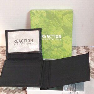 New Kenneth Cole Reaction Men's Black Leather Wallet